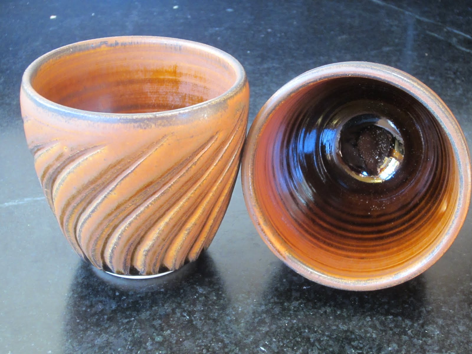 Amber Fluted Cups