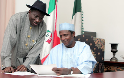 L-R: Goodluck Jonathan, late Umaru Yar'Adua