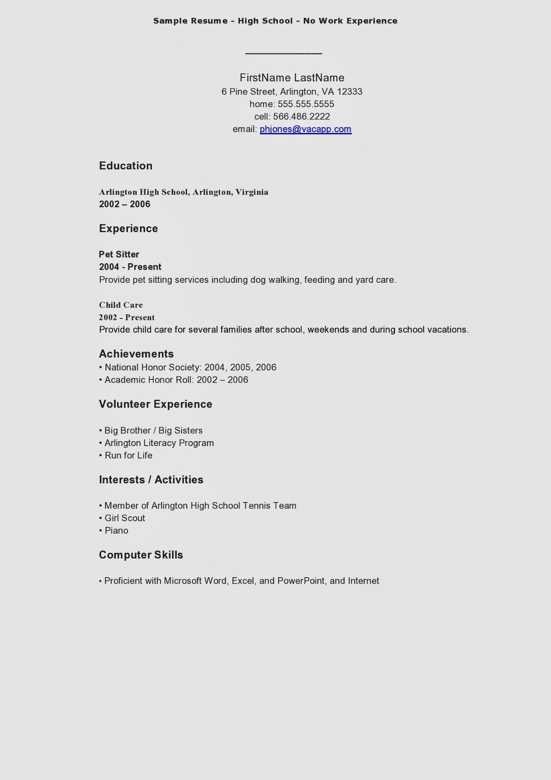 Examples Of Teen Resumes 89