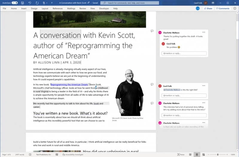 Microsoft starts testing a richer Word collaboration experience by introducing modern commenting feature on Windows desktop
