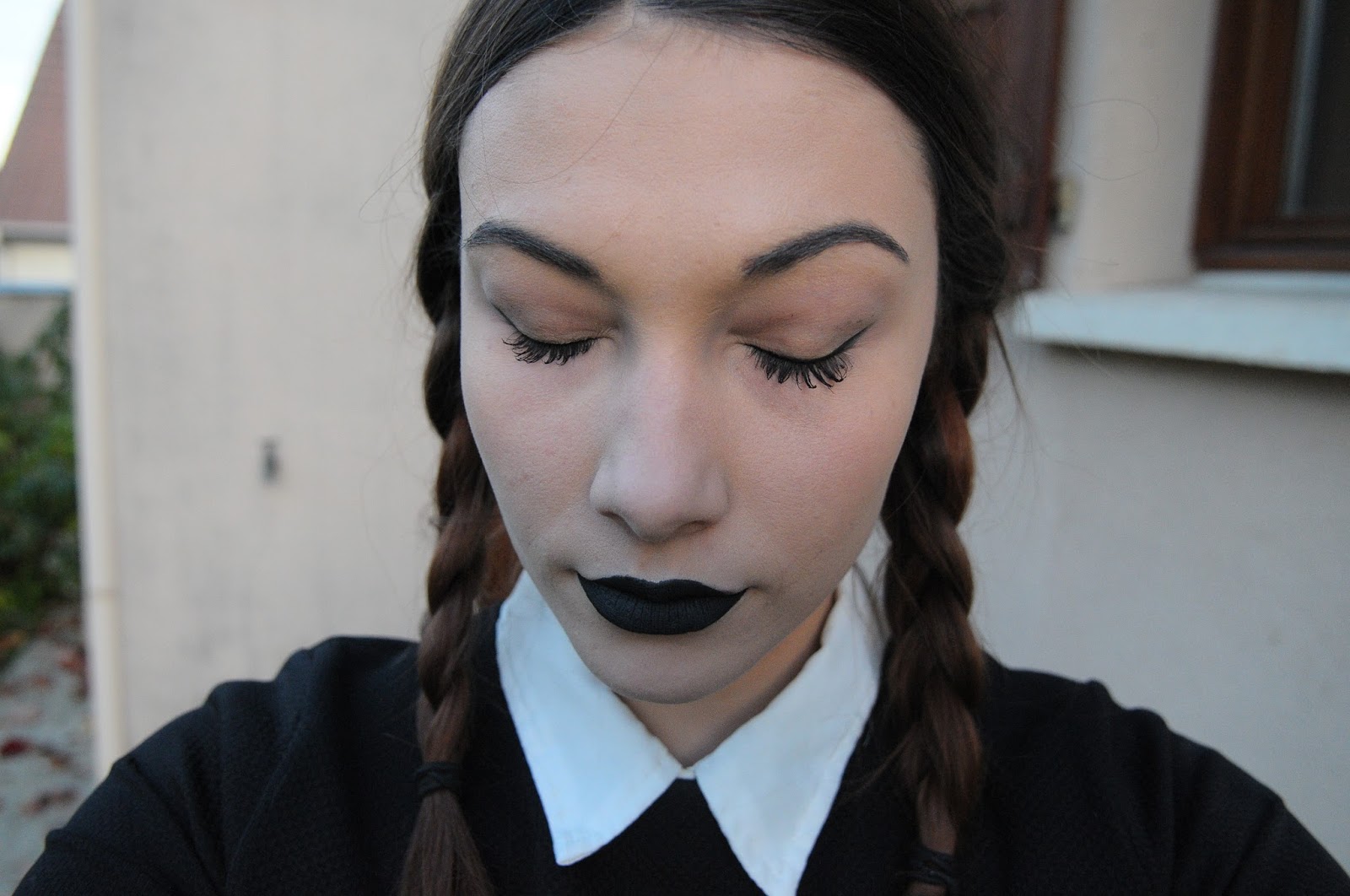 Mercredi Addams tutoriel Halloween ( simple ) Verdiandise Blog beauté,