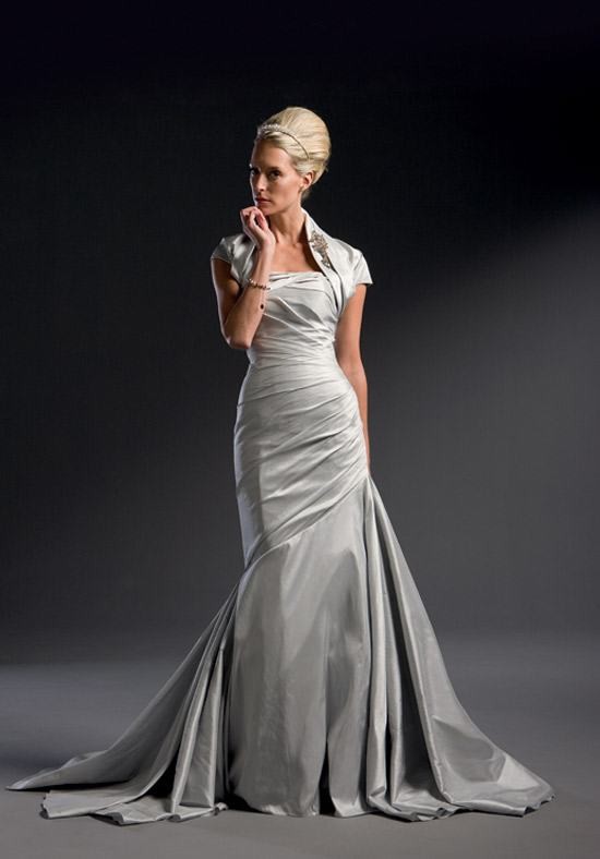 vestido de noiva cinza prata