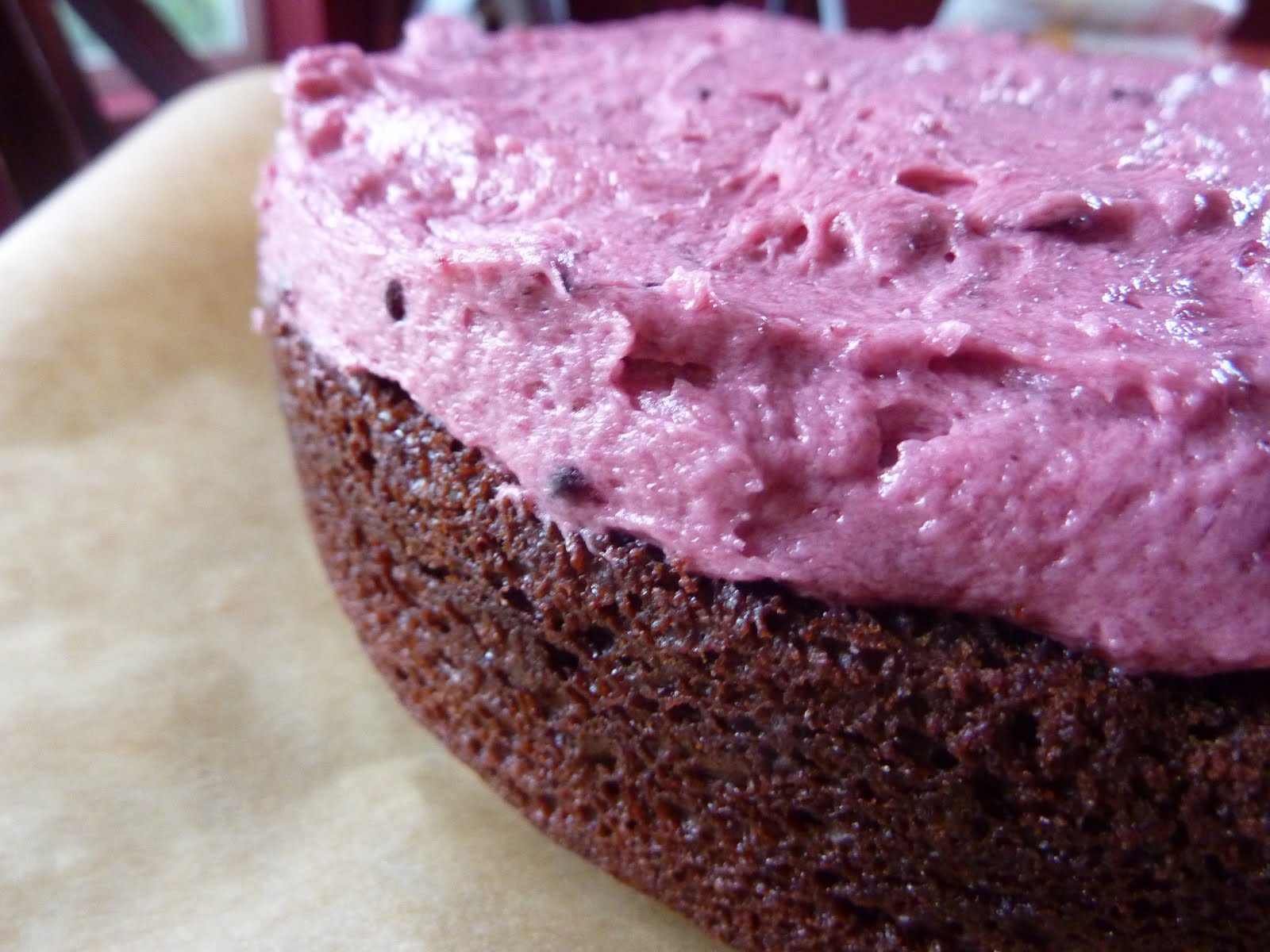 Cookies on Friday Chocolate Cake with Blackberry Jam Buttercream
