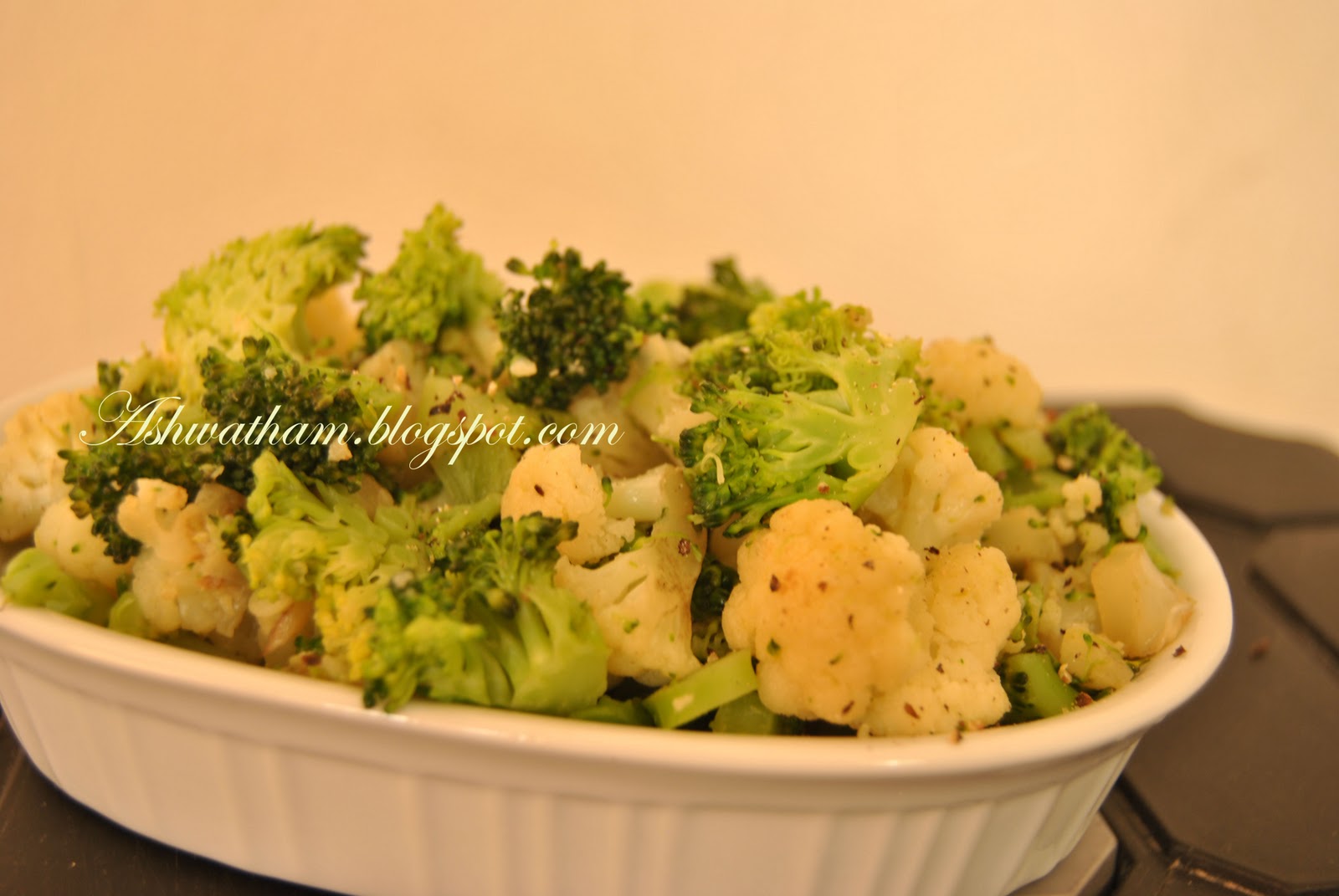 Ashwatham Broccoli and Cauliflower Stir fry