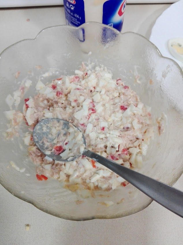 Mezcla del relleno del rollo todo picado