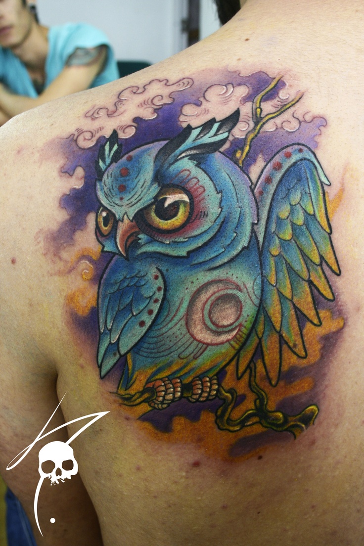 Kumpulan Gambar Tato 50 Burung Hantu Berwarna Tattoo Lucu