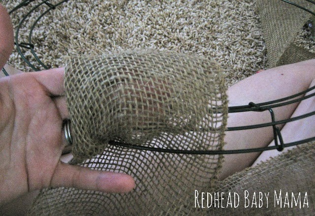 Burlap Wreath Tutorial - Redhead Baby Mama
