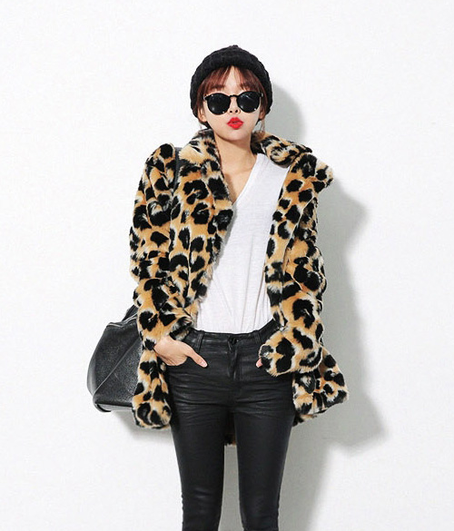 [Stylenanda] Chic Leopard Print Faux Fur Jacket | KSTYLICK - Latest ...