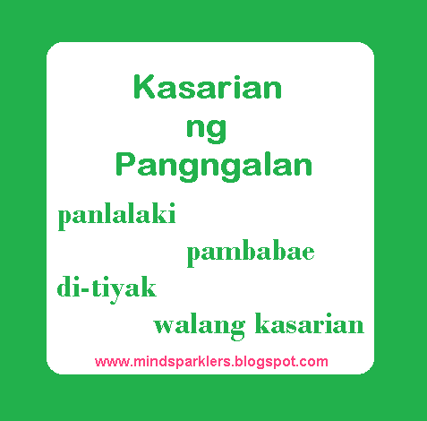 Spire : Kasarian ng Pangngalan: Panlalaki, Pambabae, Di-Tiyak, at