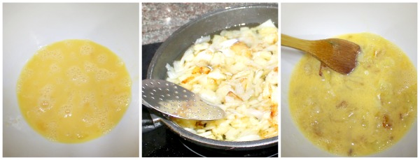 Receta de tortilla de patatas con cebolla, paso a paso y con fotografías