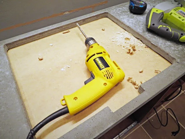 drilling holes for sink installation