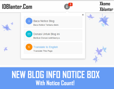 New Blog INfo Notice Box With Notice Count