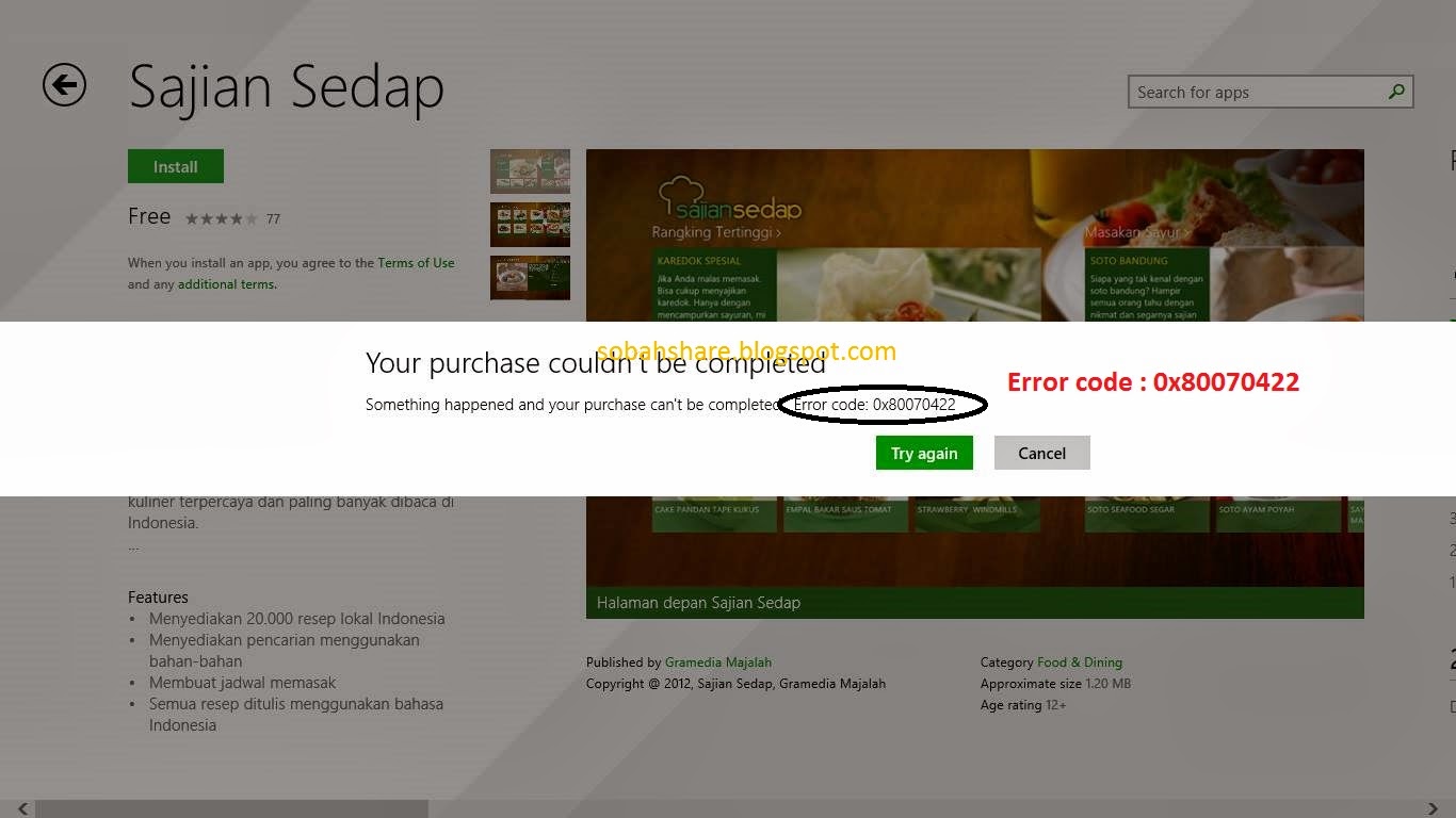 Mengatasi error (Your purchase couldn't be completed "Error code