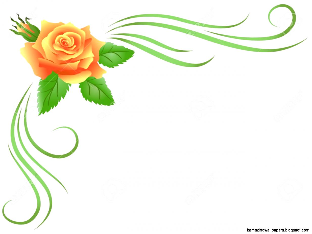 Corner Fl Ornament With Yellow Rose Royalty Free Cliparts