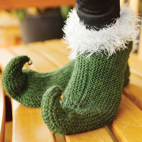 Knitted Elf Slippers - Free Pattern 