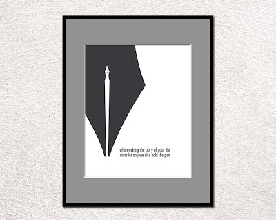pen nib poster with text framed