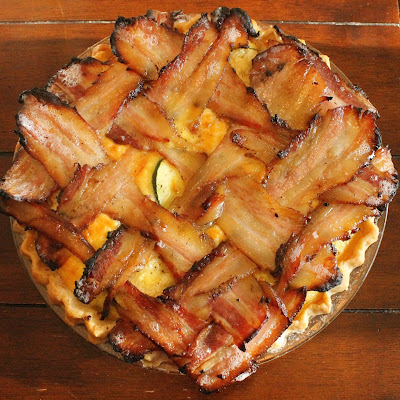 Farmers Market Quiche with Bacon Lattice
