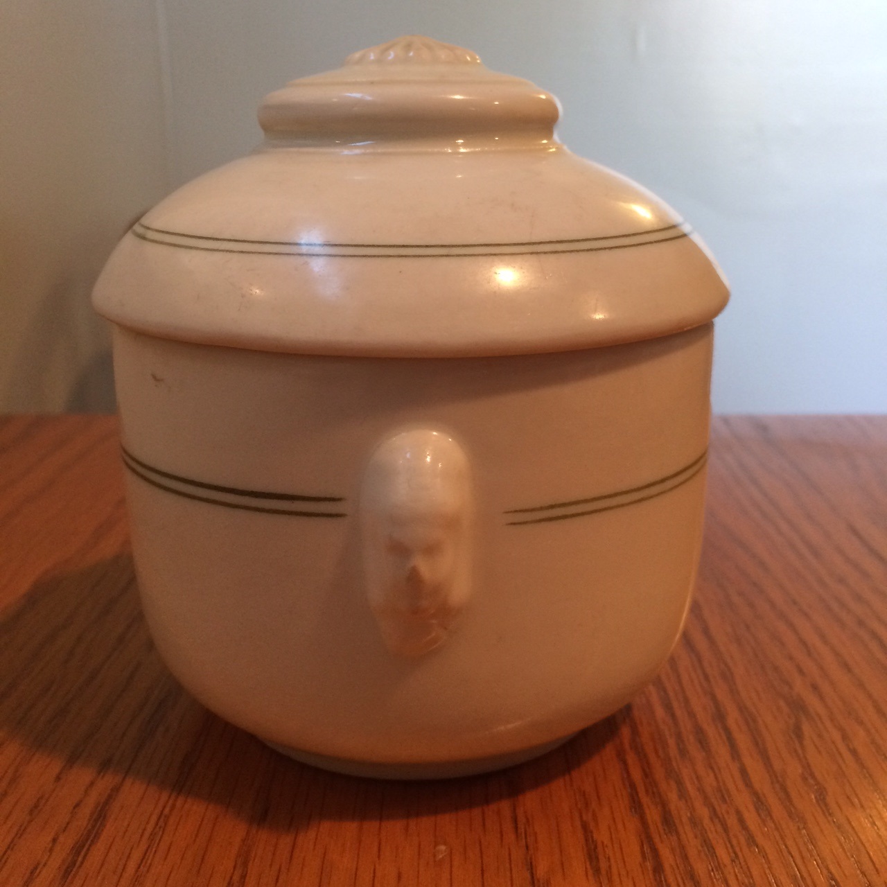 Living in the Past Jackson china crock (or perhaps a sugar bowl)