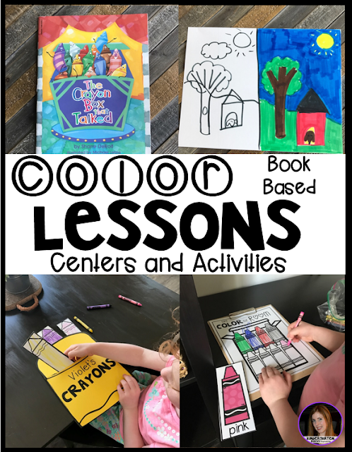Are you looking for fun hands on activities to work on color identification with your child or students?  Then check out our color themed centers.