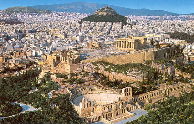 Panorámica de la ciudad de Atenas en Grecia
