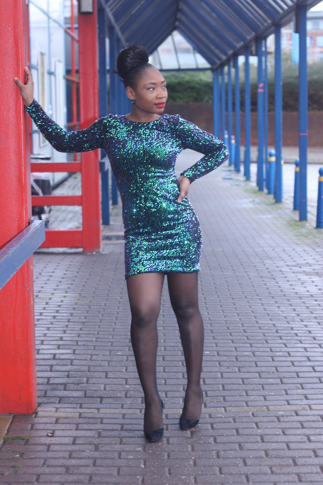 green velvet sequin dress