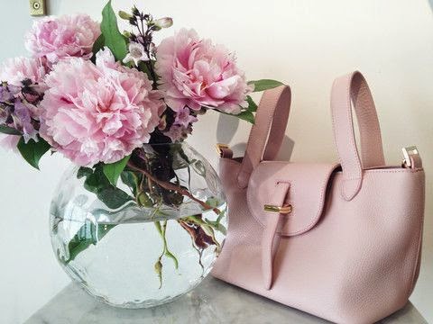 Daily inspiration Pink Peonies + Pink Purse