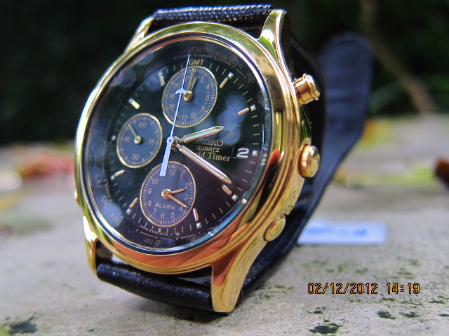 jam & watch: Seiko Quartz World Timer GMT - 5T52-6A38 Reff. SEL008P-9 (Sold)
