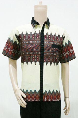  Baju Batik Pria Motif Tenun Kombinasi Batik Bagoes Solo