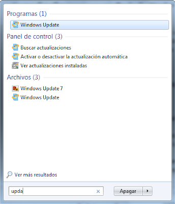 search Windows Update window