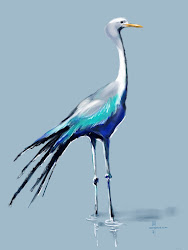 crane bird cranes birds painting