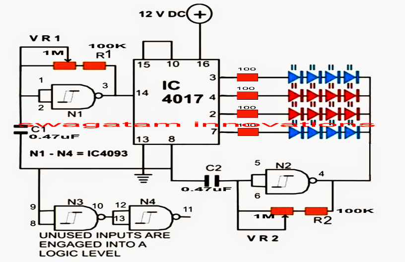 LED Strobe Light Circuit with Chasing, Flashing Effects | Circuit