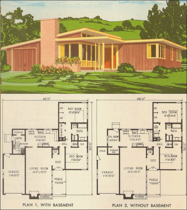 mid century modern floor plans