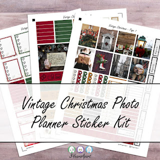 3 Years Apart Vintage Christmas Photo Free Printable Planner Sticker Kit