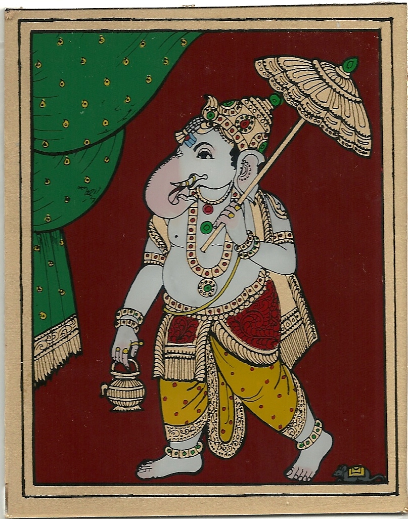 Infantglasspaintings Kudai Vinayagar