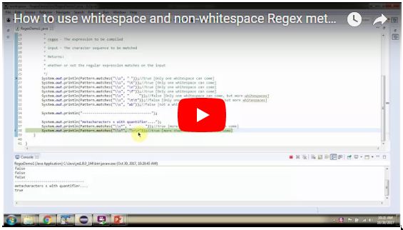 JAVA EE: How to use whitespace and non-whitespace Regex meta-characters ...