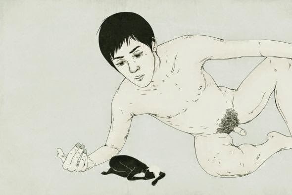 Mojo Wang ilustrações surreais sexo e intimidade