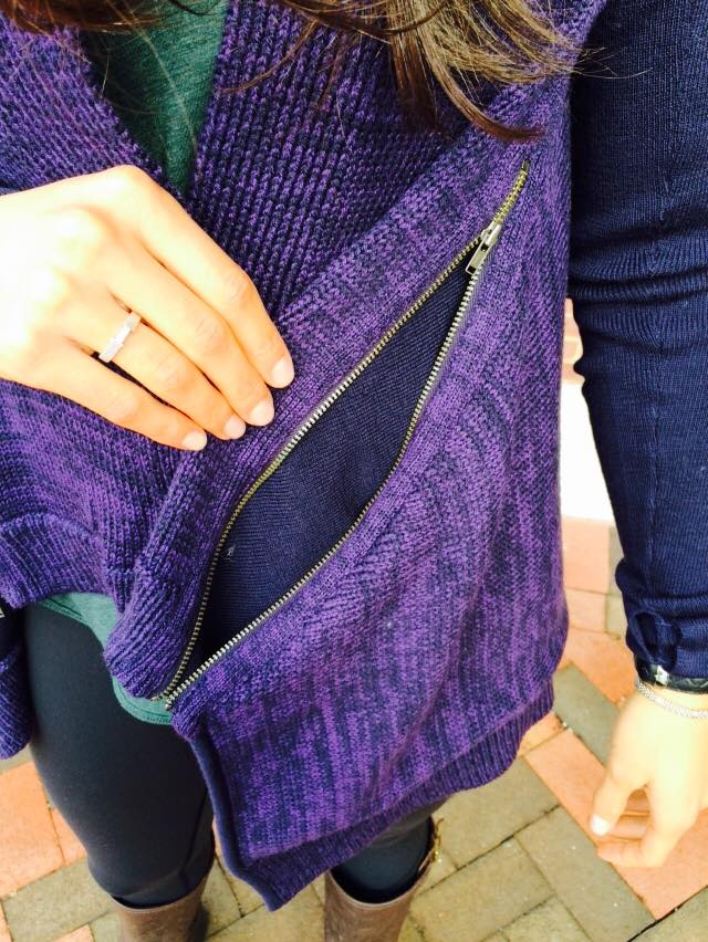 lululemon black grape wrap it up sweater pocket