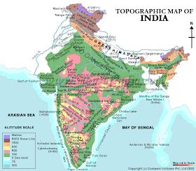Mountain Ranges In India Map Map Map Of India Physical 