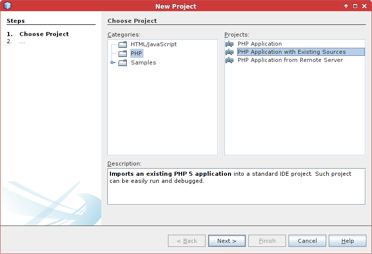 New Project PHP Codeigniter in NetBeans