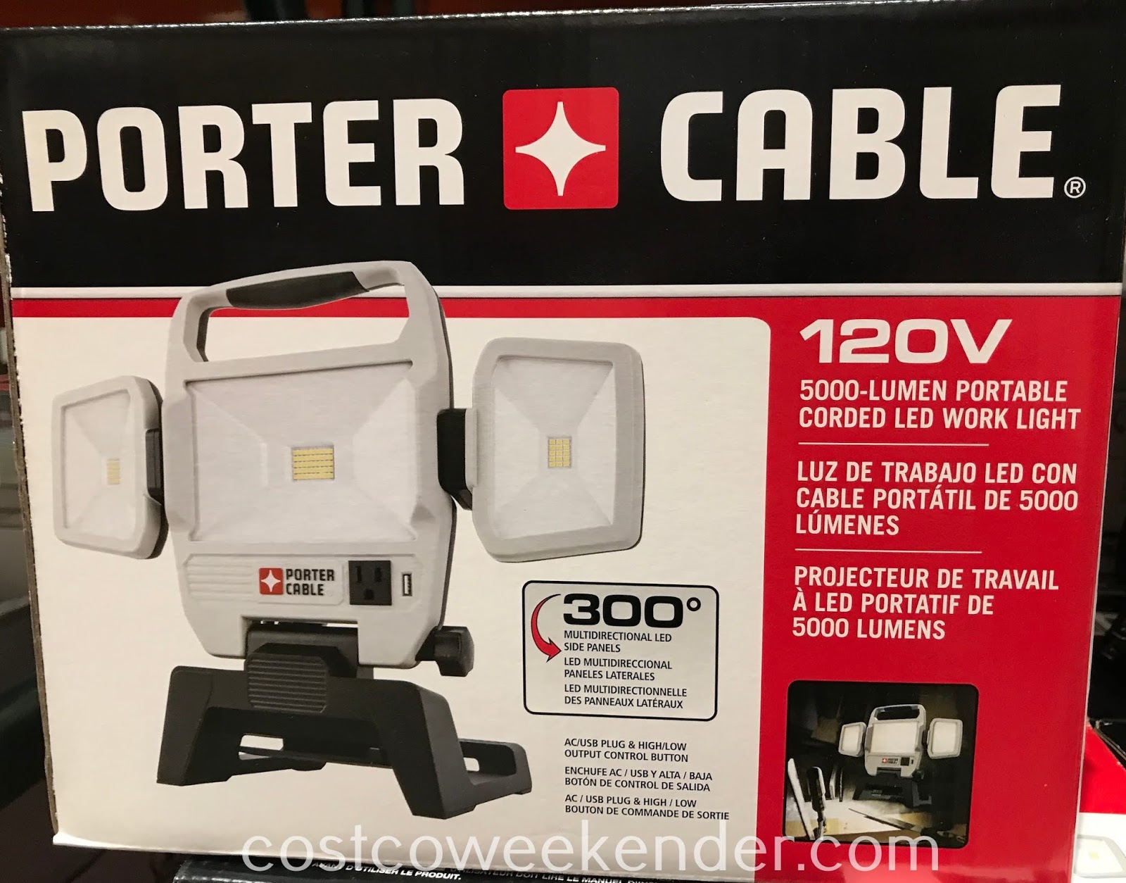 Porter Cable Portable Corded LED Work Light | Costco Weekender