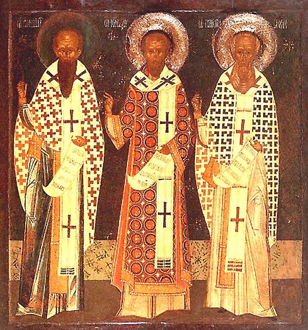 Sfintii Trei ierarhi : Vasile cel Mare, Grigorie Teologul si Ioan Gura de Aur