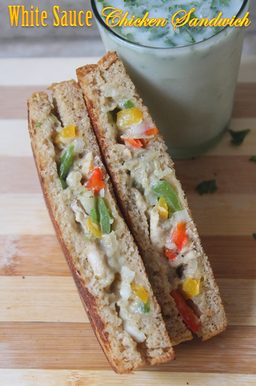 White Sauce Chicken Sandwich Recipe Yummy Tummy