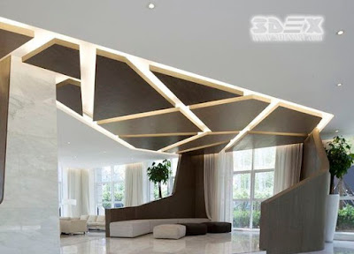 gypsum board design 3d false ceiling for modern living rooms