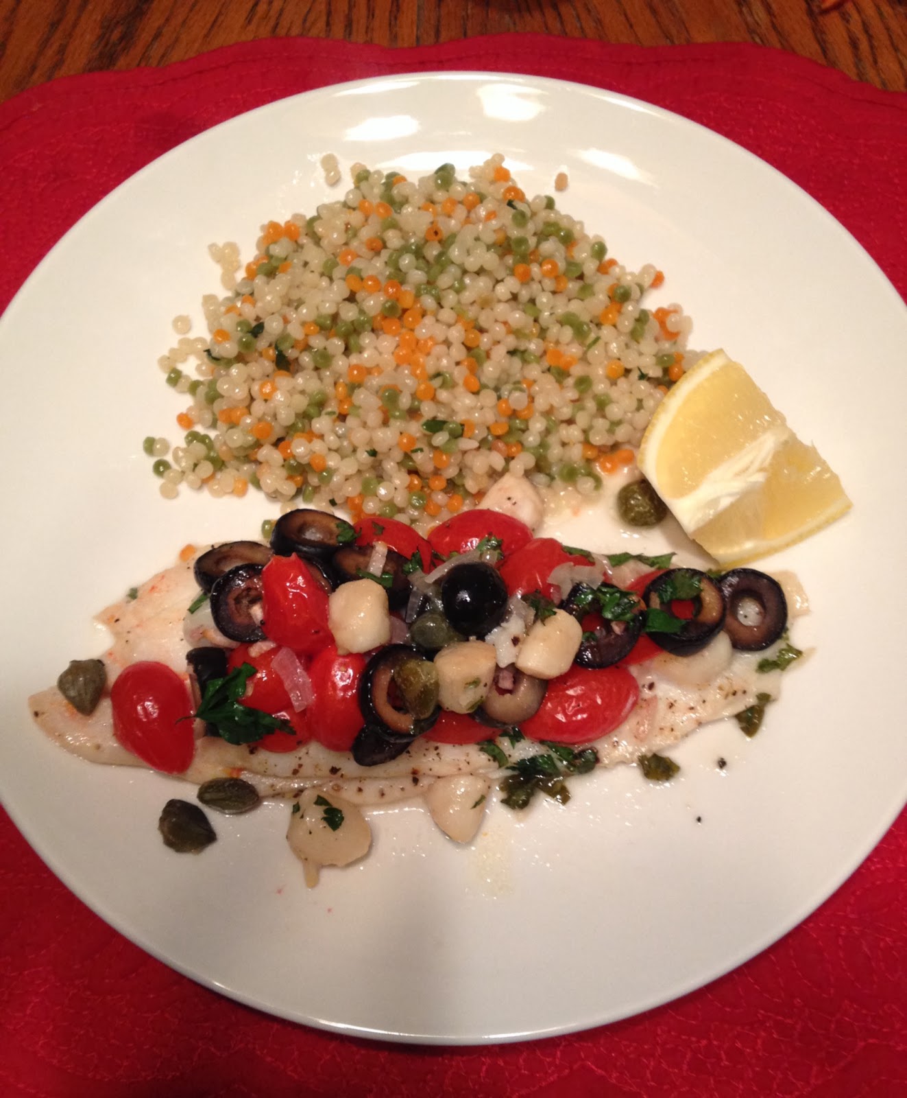 Carla's Kitchen Capers Sole and Bay Scallops Italiano