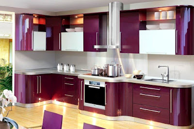modern purple kitchen accessories cabinets designs wall paint color combinations 2019