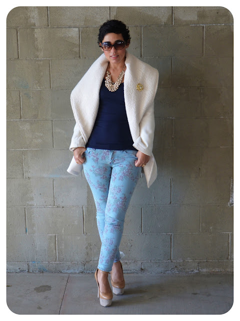OOTD: DIY Coat w/ Floral Skinnies + Pattern Review V1263 |Fashion ...
