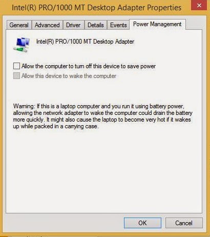 desktop power management properties