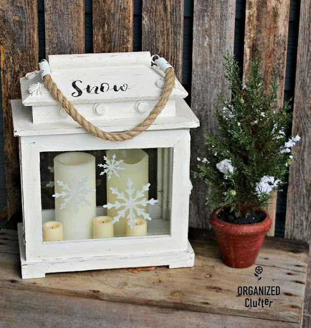 Stenciling A Lantern with Snowflakes #oldsignstencils