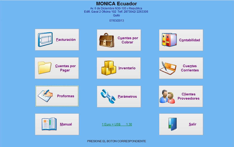 PROGRAMA MONICA V8.5 / V9.0 ECUADOR: PROGRAMA DE CONTABILIDAD MONICA