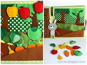 Bunny day quiet busy book for children, pretend play, garden, felt vegetables, развивающая книжка день зайчика, огород